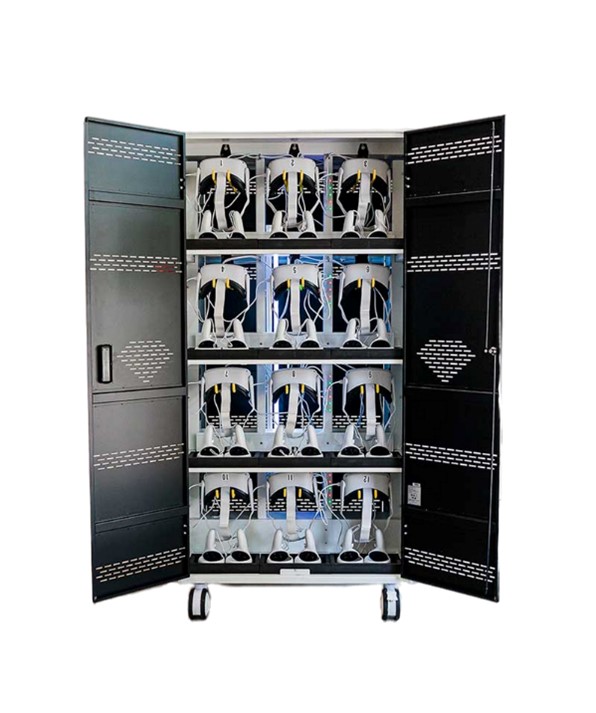 24-HMD Power Cart CX2 Bundle (additional 2 HMD storage and charging) XR Charging, Storage, and Rapid Disinfection at Scale